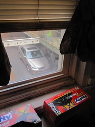 View out rear kitchen window